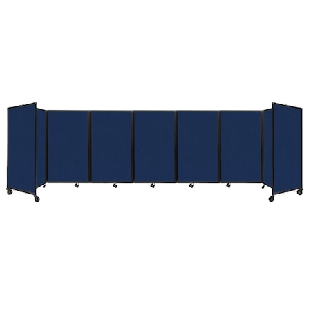 Versare Room Divider 360 Folding Portable Partition 19'6" x 5' Navy Blue Fabric 1160703